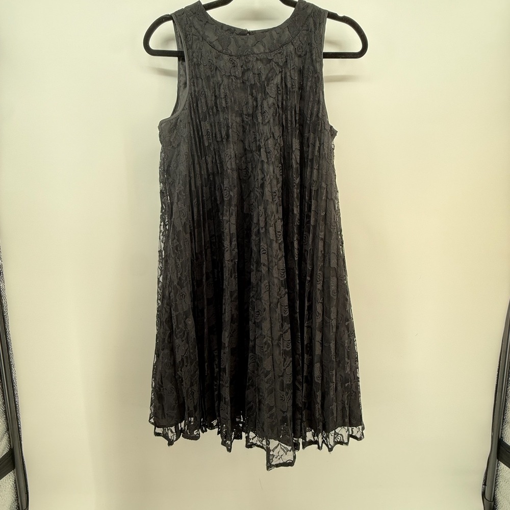 Worthington Womens Size 6 Midi Dress Sheer Black Whimsigoth Goth Witchy Babydoll